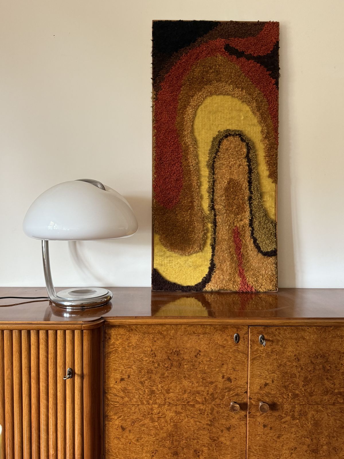 Space Age Wall Tapestry | Italian Mid Century Fabric Art 1970s photo buy