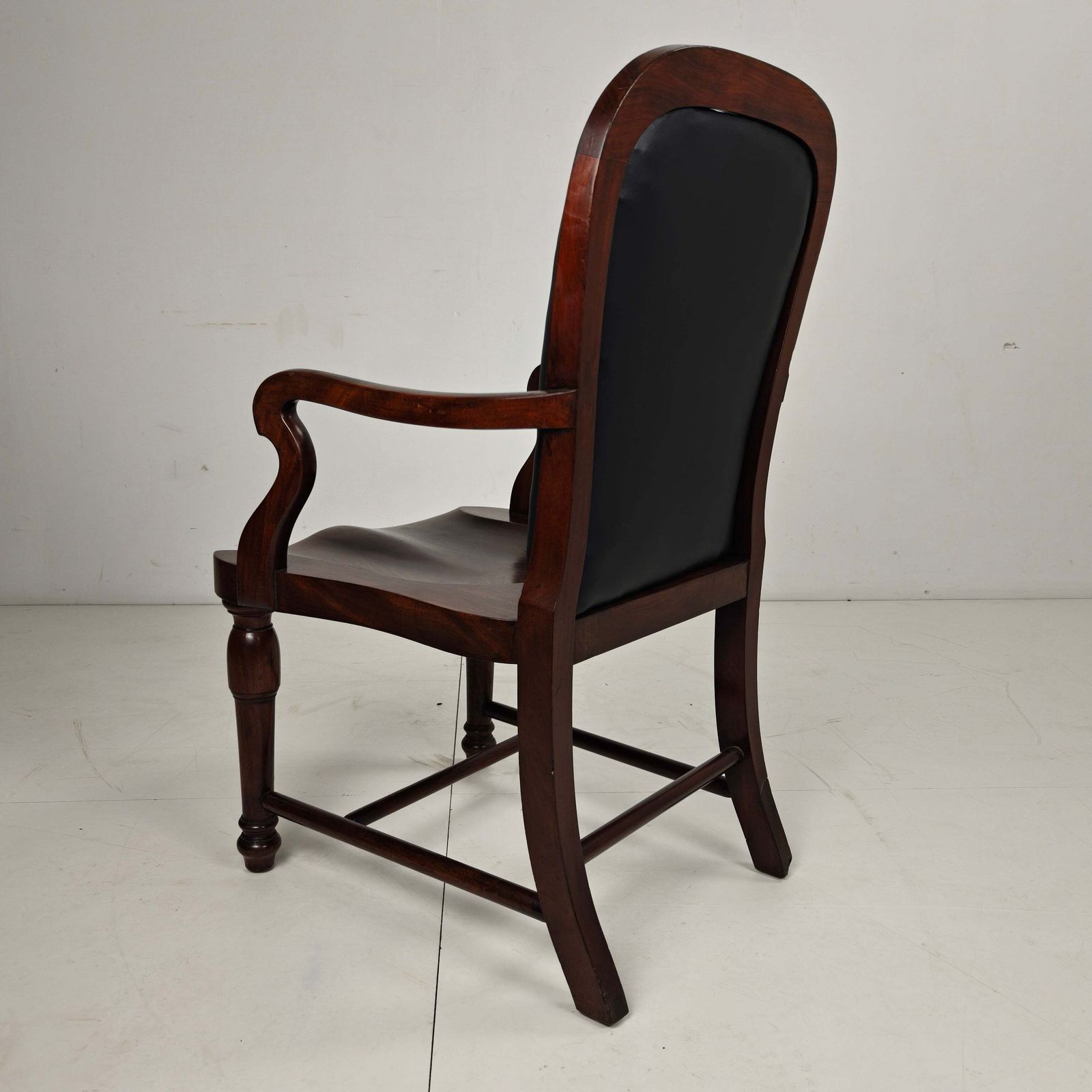 photo furniture Victorian English Walnut & Leather Library Desk Chair