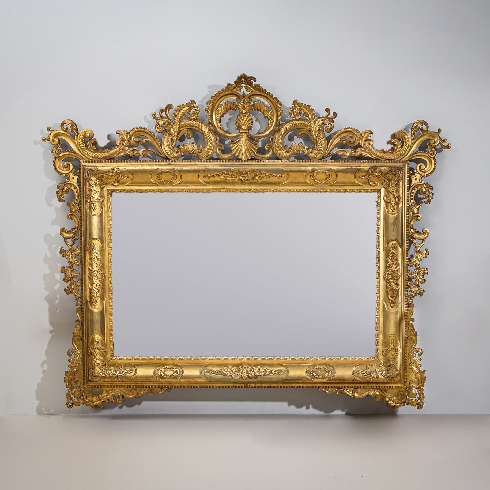 Large Florentine Baroque Style Wall Mirror, Italy, Late 19th Century