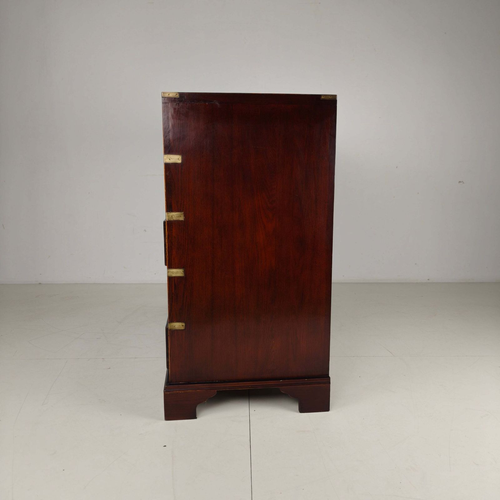 908.0 English Campaign Chest Of Drawers With Brass Hardware – 20th Century photo