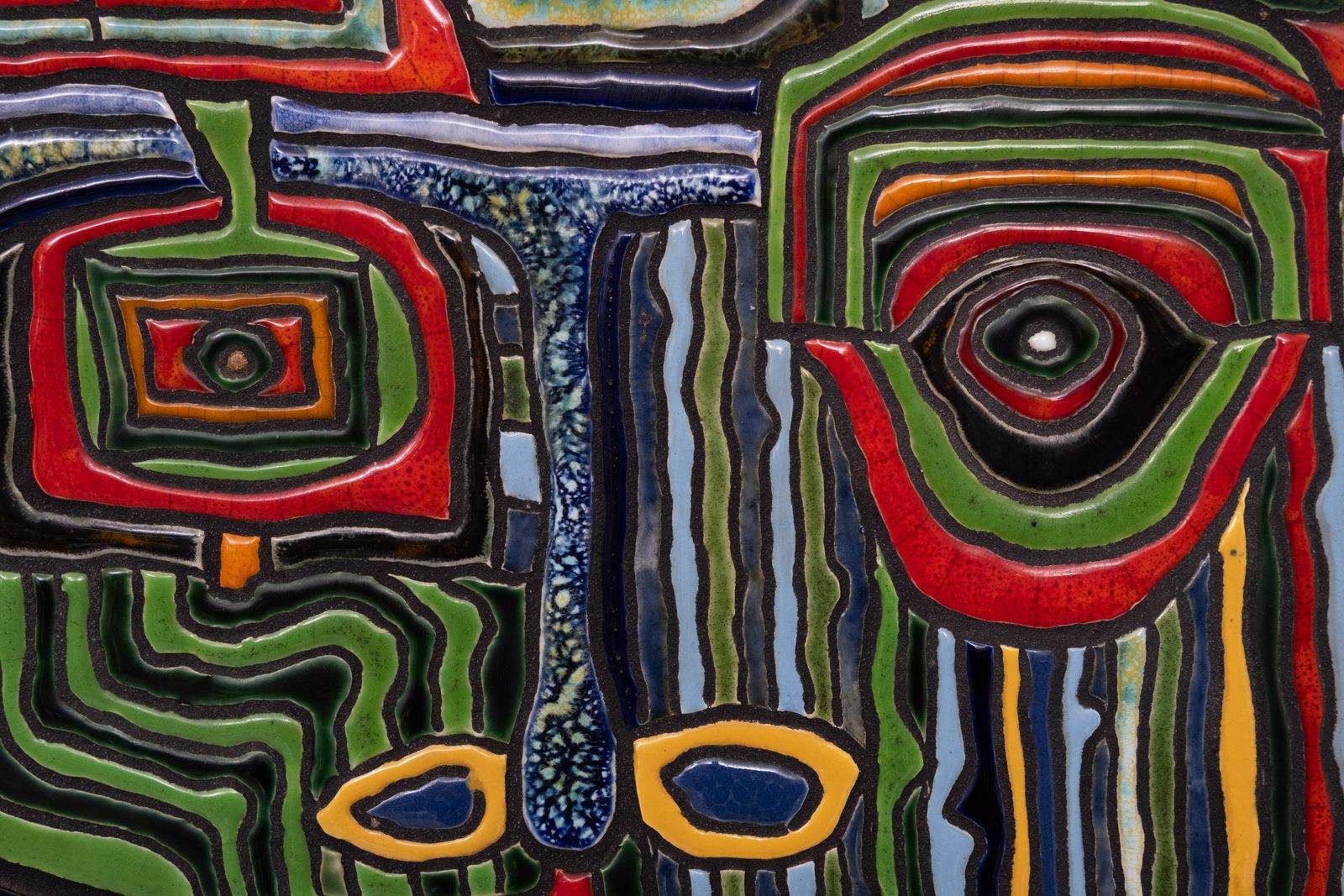 Psychedelic Ceramic Wall Art, The Smile, Karel F Van Der Wilk . 1977 Holland photo buy
