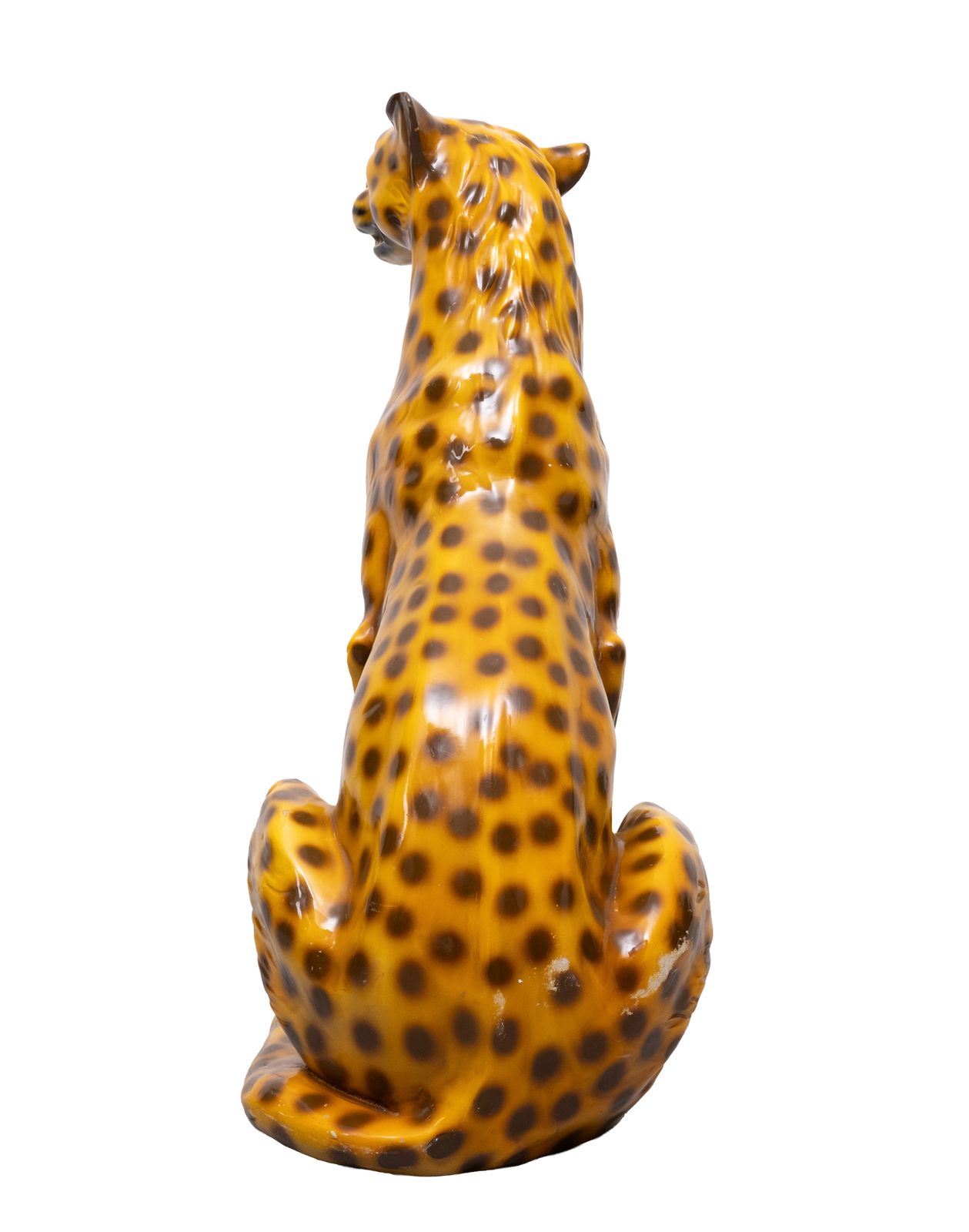 photo for sale Italiaans Keramisch Monumentaal Cheetahbeeld, Grote Kat, Jaren 1970