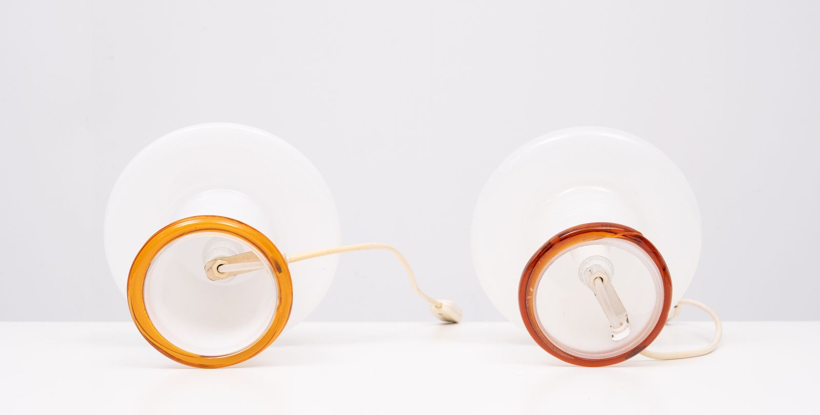 Stunning Set Murano Mushroom Table Lamps 1970s Italy photo buy
