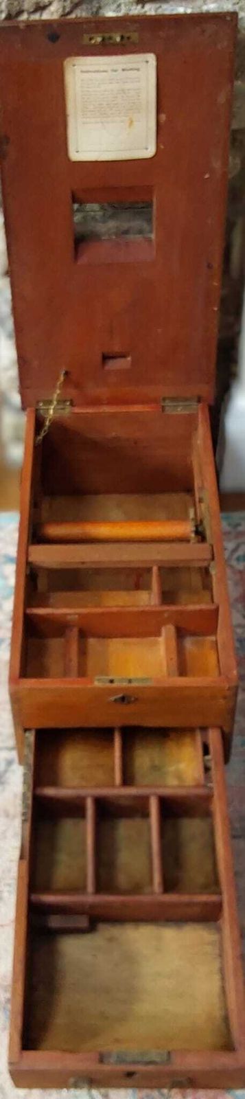 Antique Parnall And Sons Wooden Cash Box photo vintage