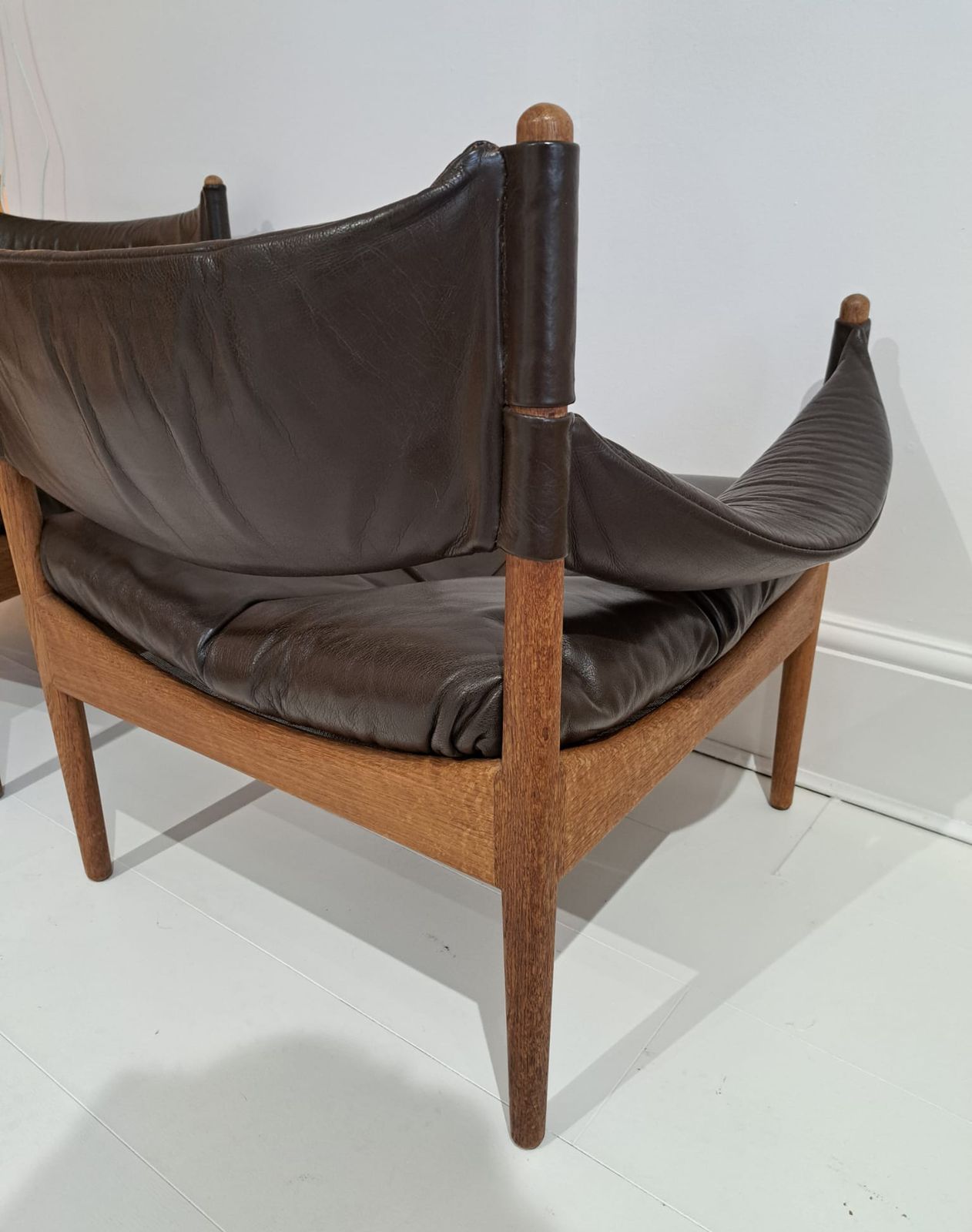 Furniture Kristian Vedel "Modus" Danish Oak Lounge Chairs, Circa 1970, Pair photo