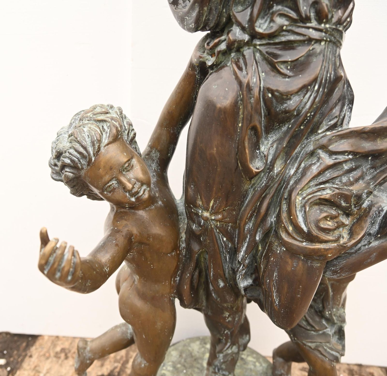 Large Bronze Figural Torchere Lamp After Carrier Allegory Of Dance 6ft 193 Cm photo Home Decor