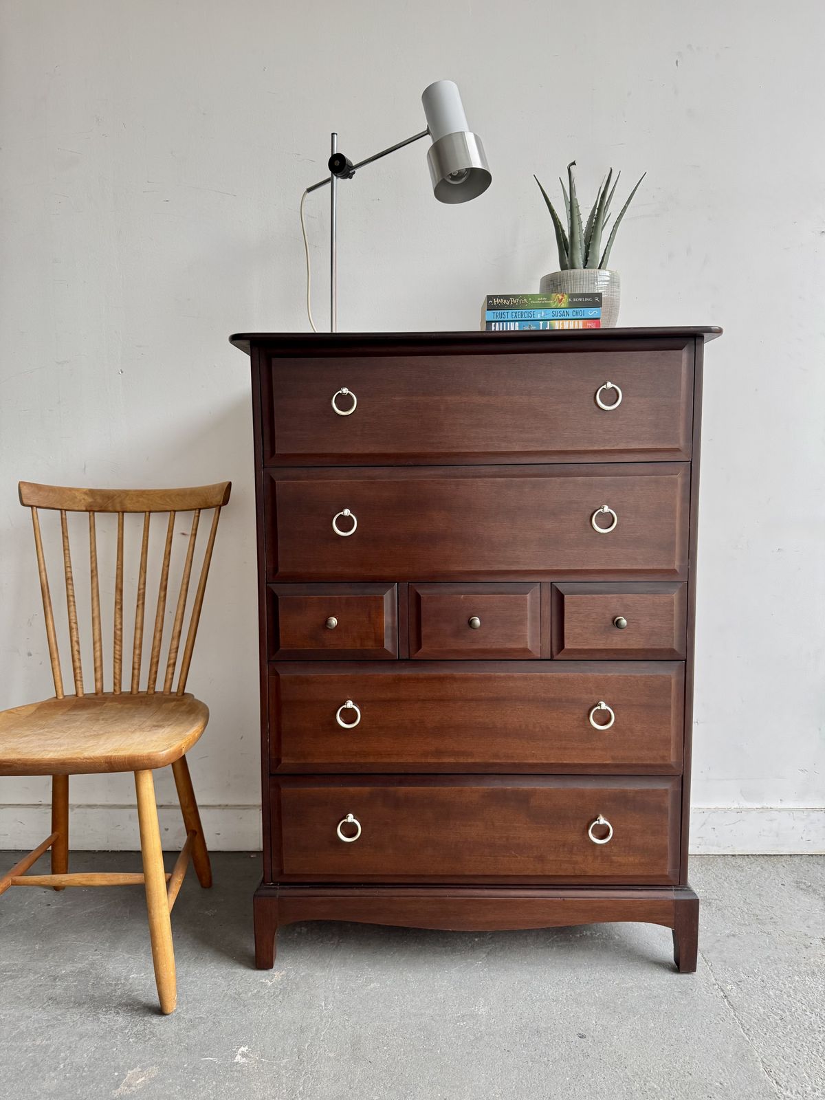 Large Vintage Tallboy Chest Of Drawers By Stag photo furniture