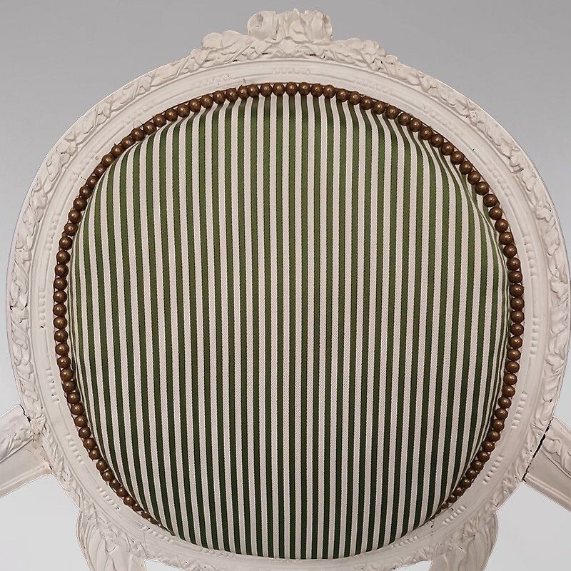 Pair Of Louis XVI Style Medallion Armchairs photo for sale