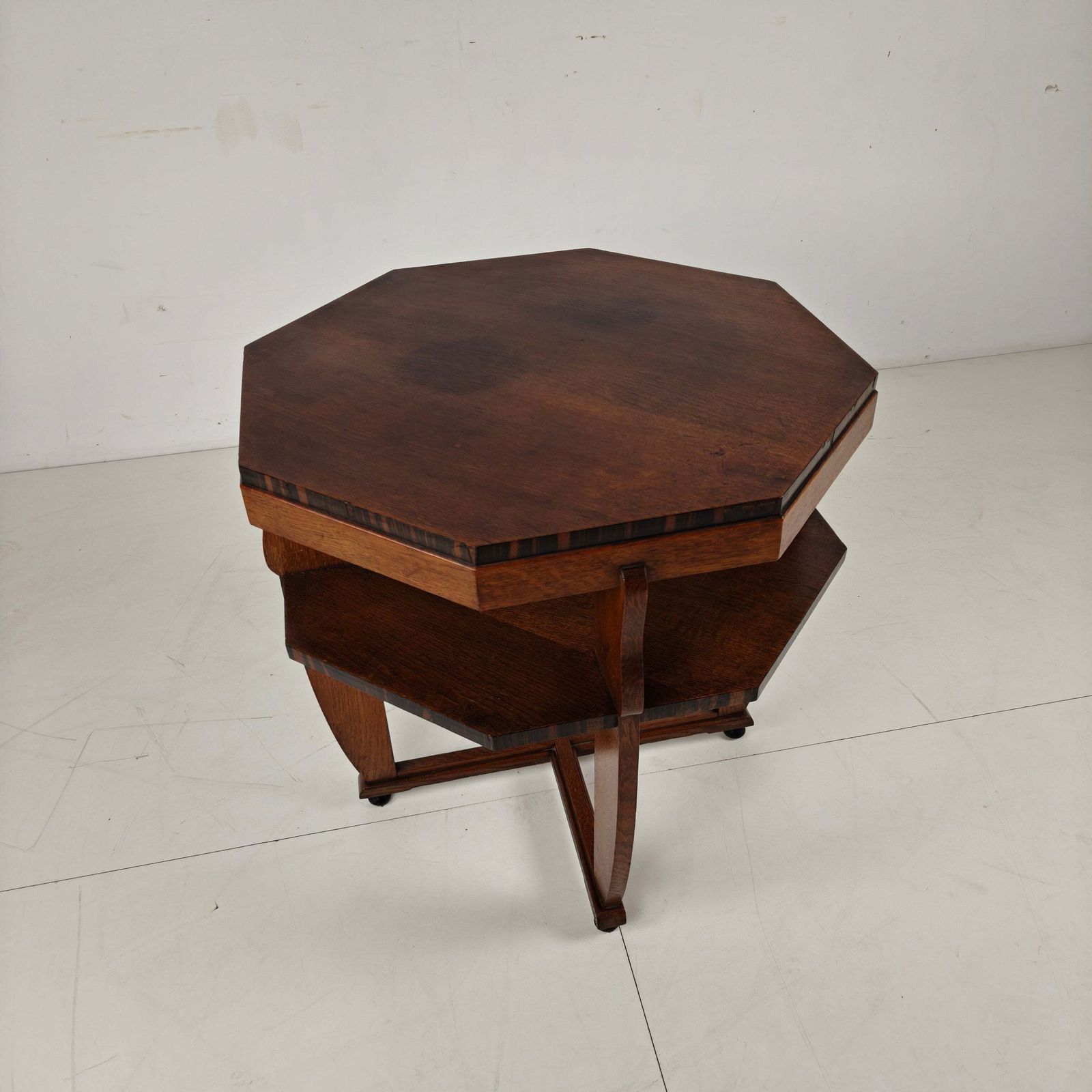 Amsterdam School Coffee Table – Oak With Veneer Inlay, Circa 1920 photo for sale