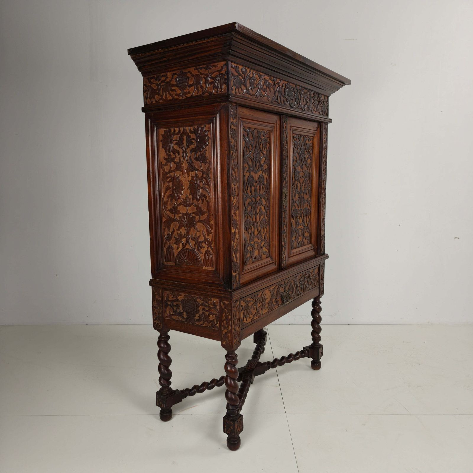 Furniture Late 19th Century Carved Colonial Cabinet – Dutch East Indies photo