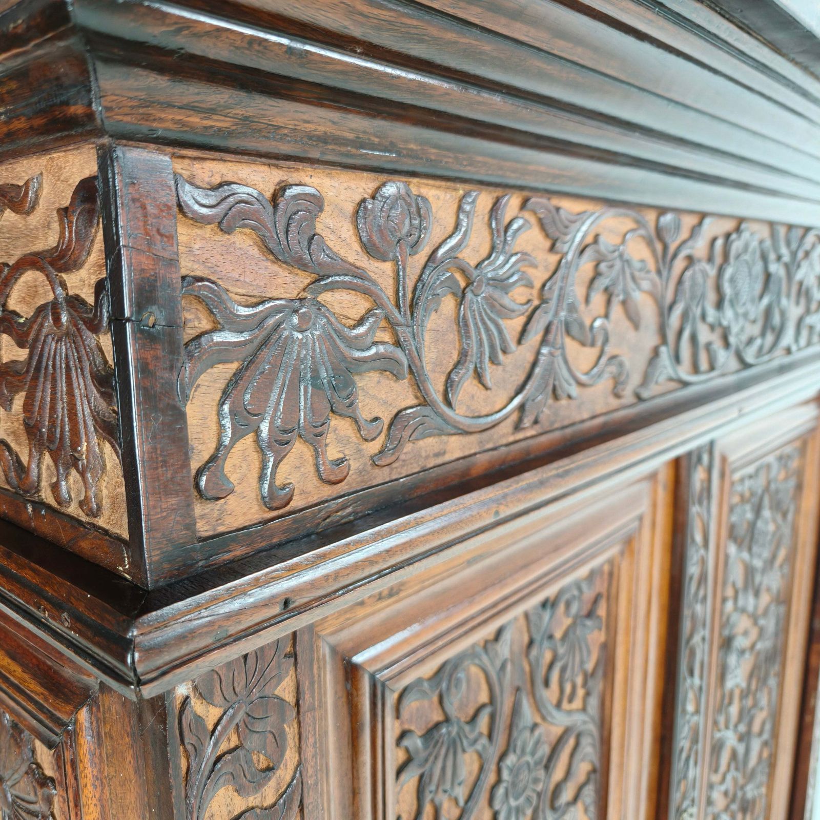 2809.0 Late 19th Century Carved Colonial Cabinet – Dutch East Indies photo