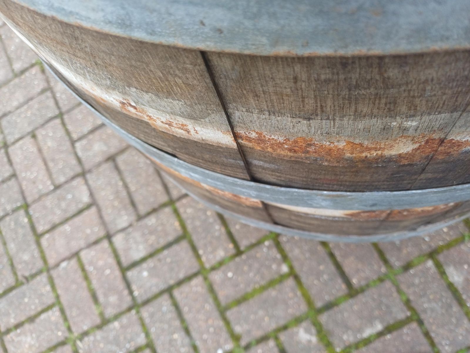 photo for sale Large Vintage Oak Wine Barrel American Oak Medium Toast Plus Garden Planter Rustic Side Table Distillery Barrel Decorative Oak Cask.