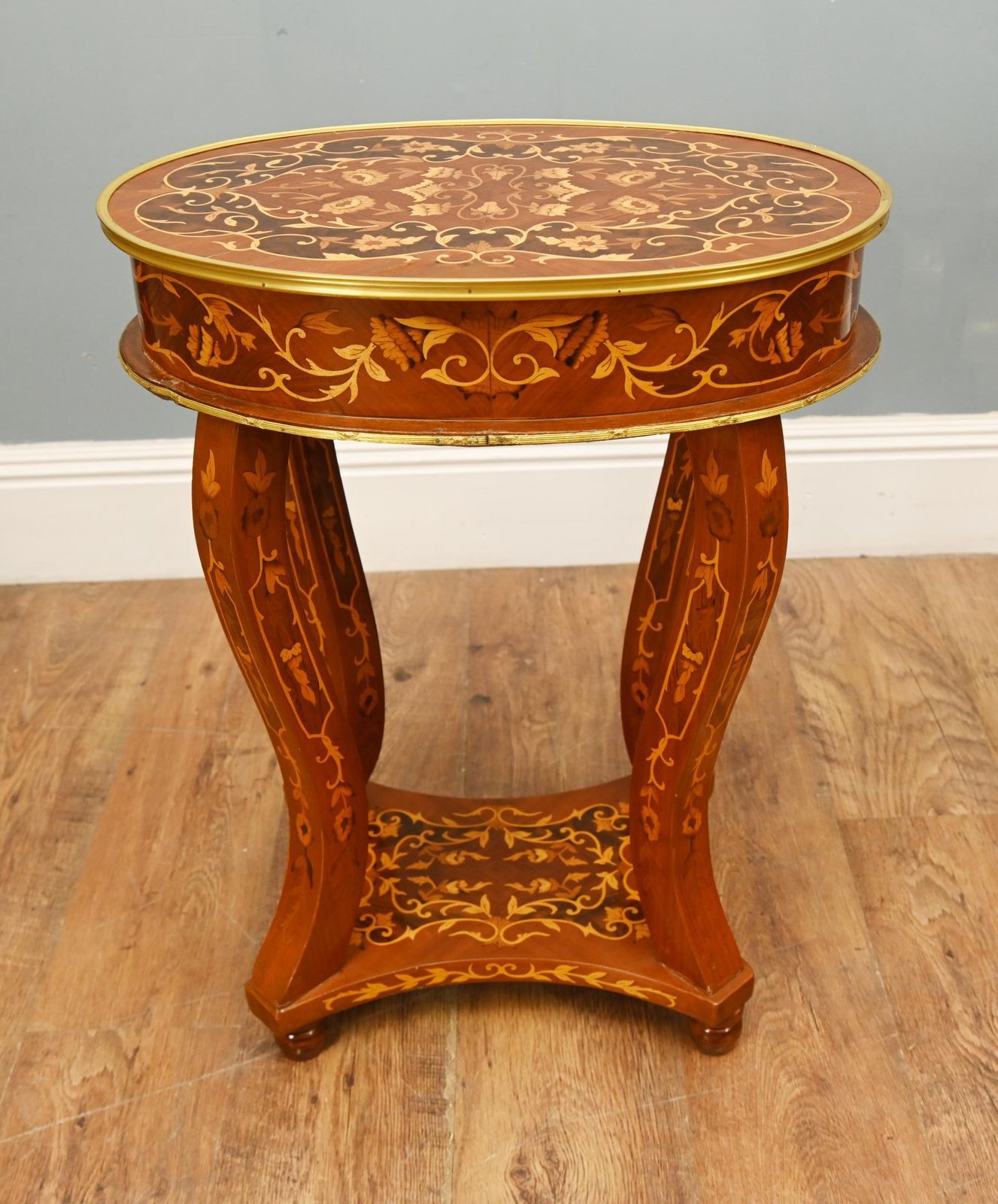 Pair French Side Tables Inlay Louis XV Revival photo furniture