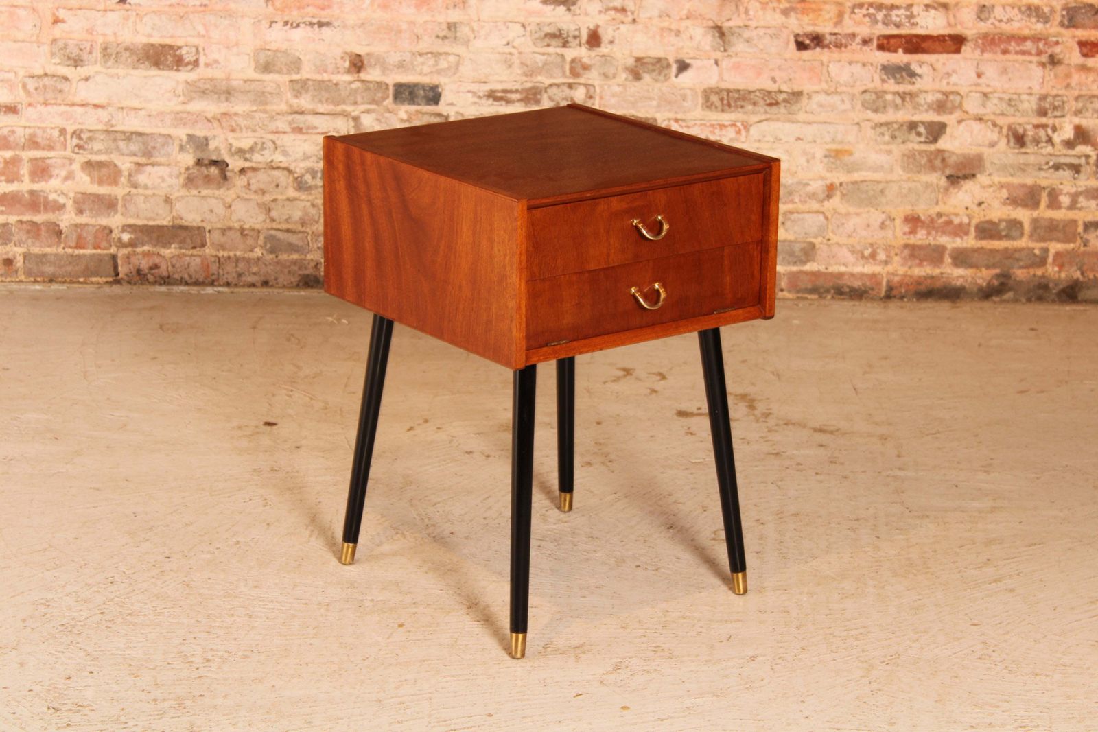 Mid Century G Plan Librenza Tola And Black Bedside Table / Night Stand, Circa 1960s photo furniture
