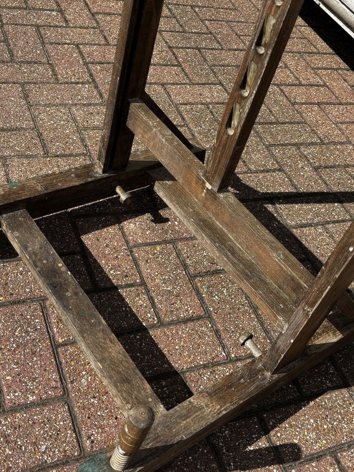 Home Decor Large Antique Oak Artist's Easel, Previously Owned By World Famous John W Mills photo
