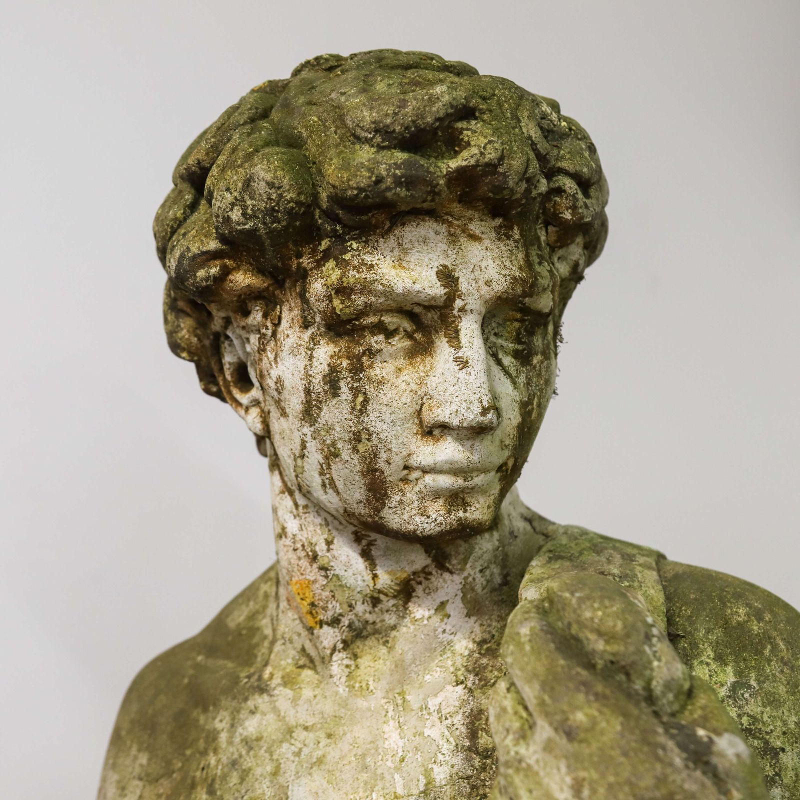 Early 20th‑Century Reconstituted Stone Figure Of David With Weathered Patina, C.1920 30s photo for sale