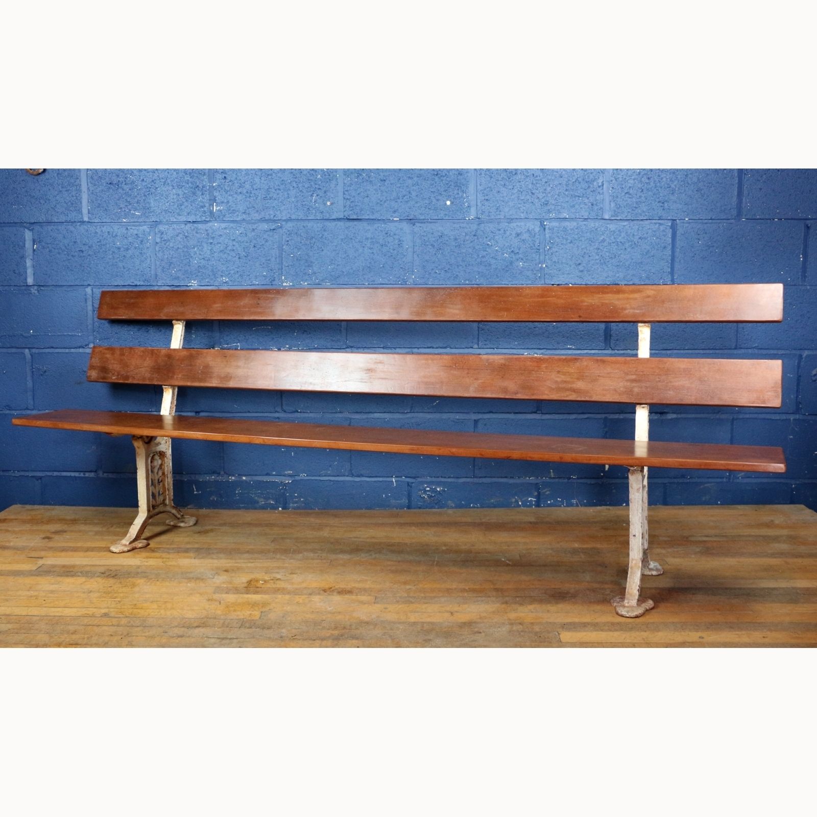 A Victorian Cast Iron Folding Bench Or Pew With Mahogany Lats By Unity Wood & Iron Co Pandiham