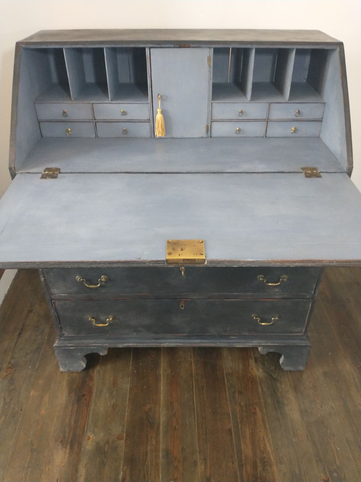 18th Century Georgian Bureau, Black Painted photo for sale
