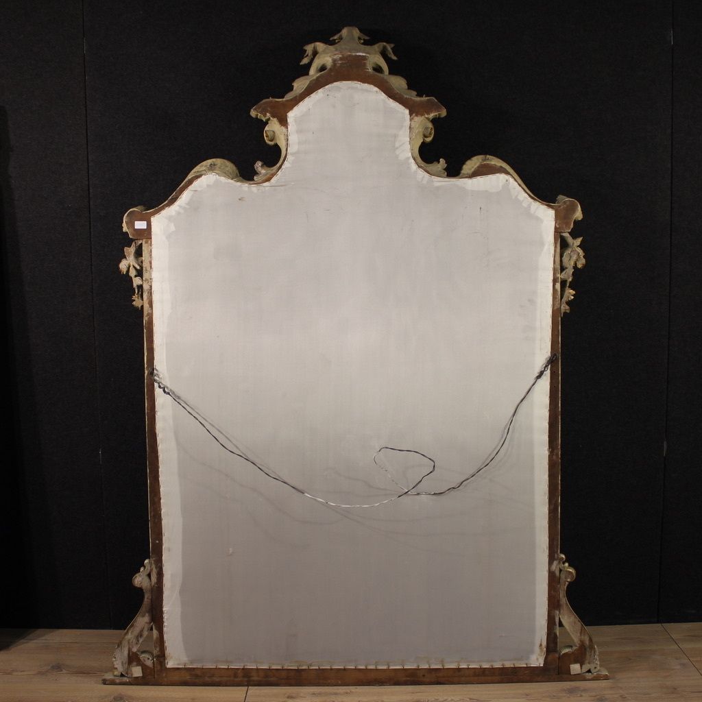 photo for sale Great Lacquered And Gilded Louis XV Style Mirror From The 20th Century