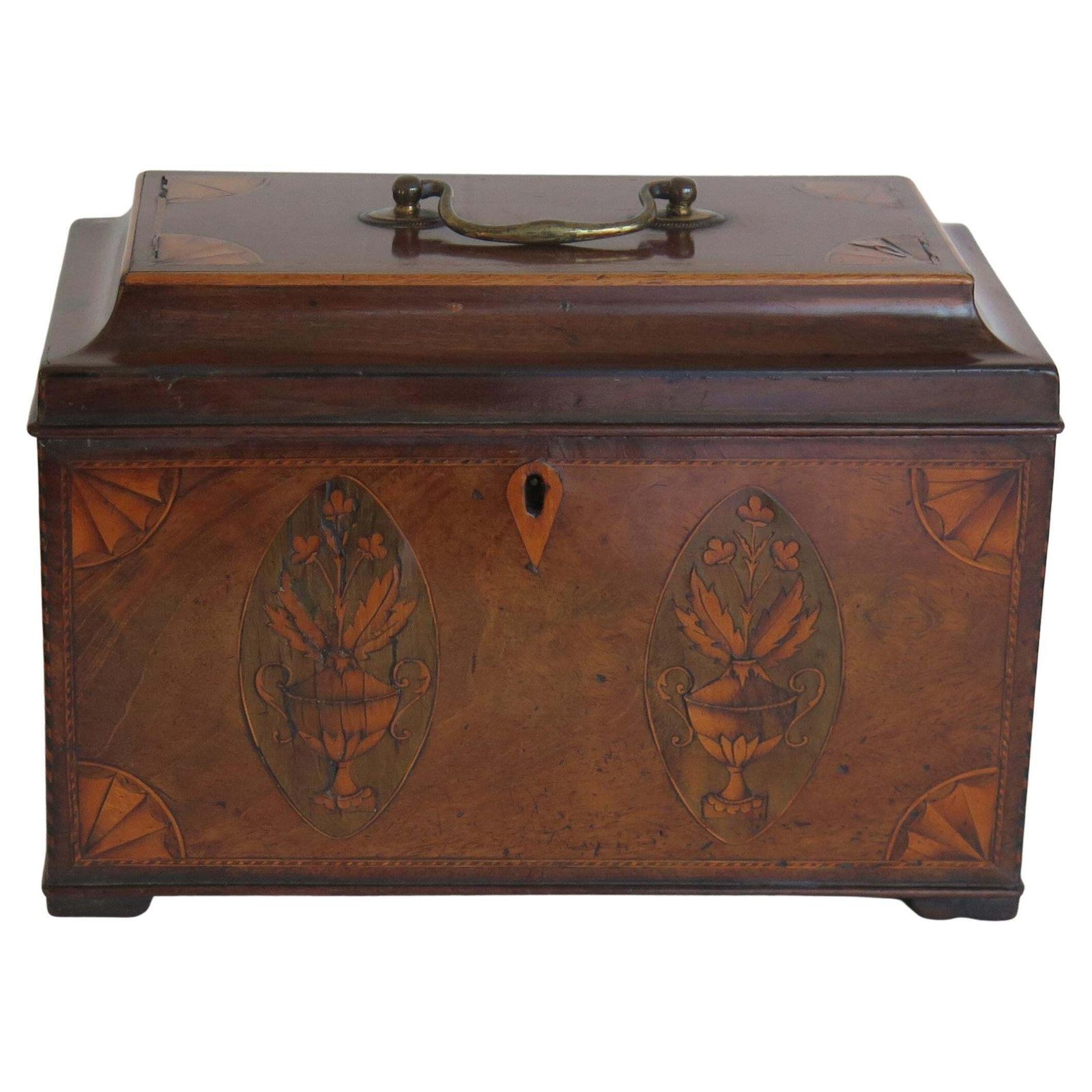 Georgian Sheraton Period Tea Caddy Finely Inlaid, English Circa 1780. photo furniture
