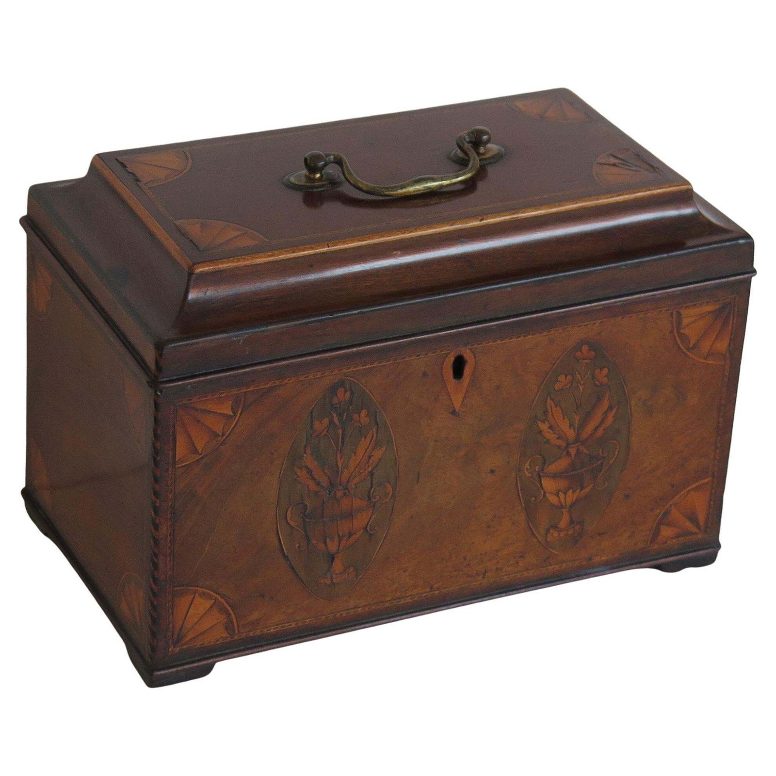 Georgian Sheraton Period Tea Caddy Finely Inlaid, English Circa 1780. photo Home Decor