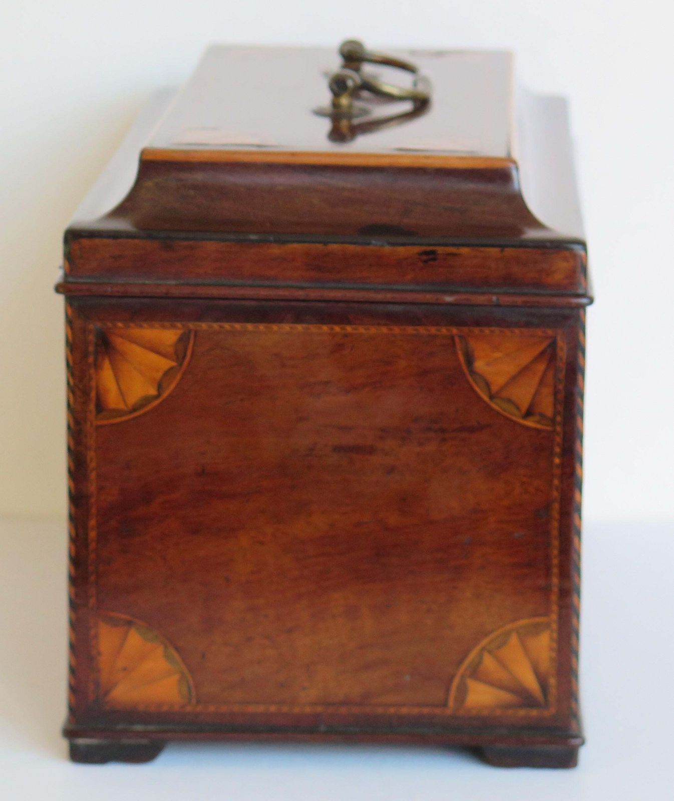 Home Decor Georgian Sheraton Period Tea Caddy Finely Inlaid, English Circa 1780. photo