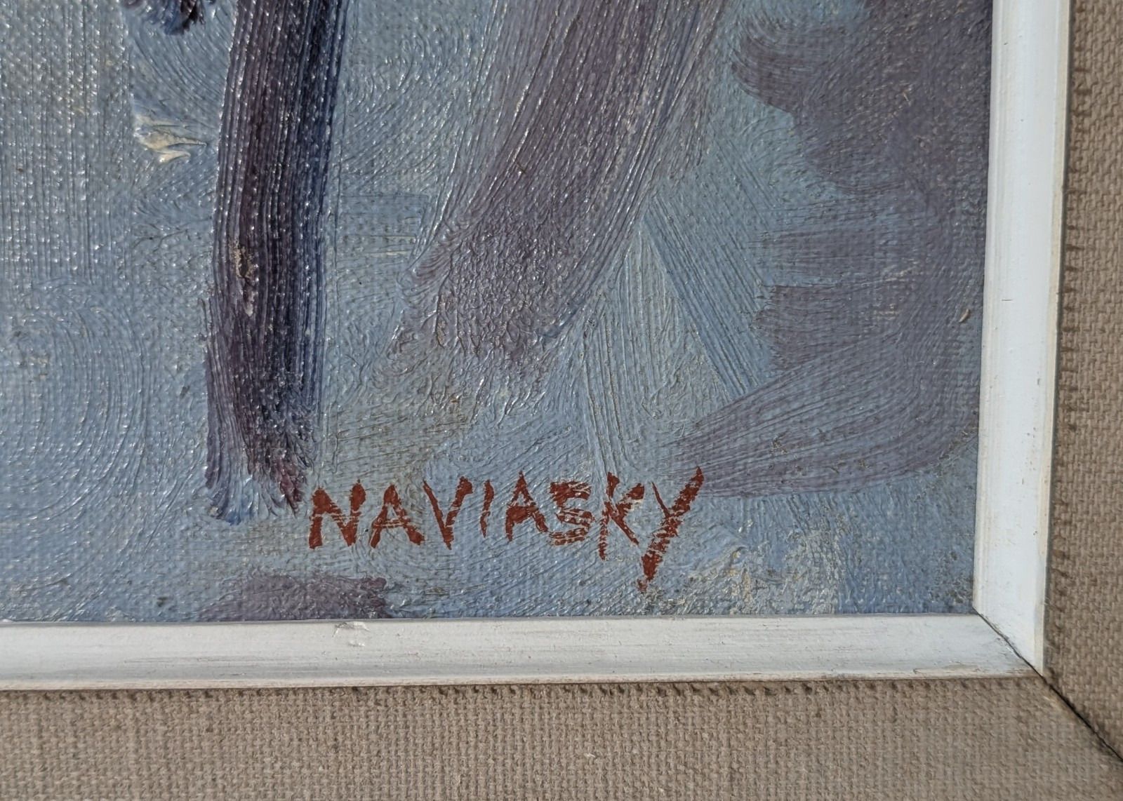 Philip Naviasky Oil Painting Portrait Of Girl Woman Signed Mid 20th Century photo 595.0