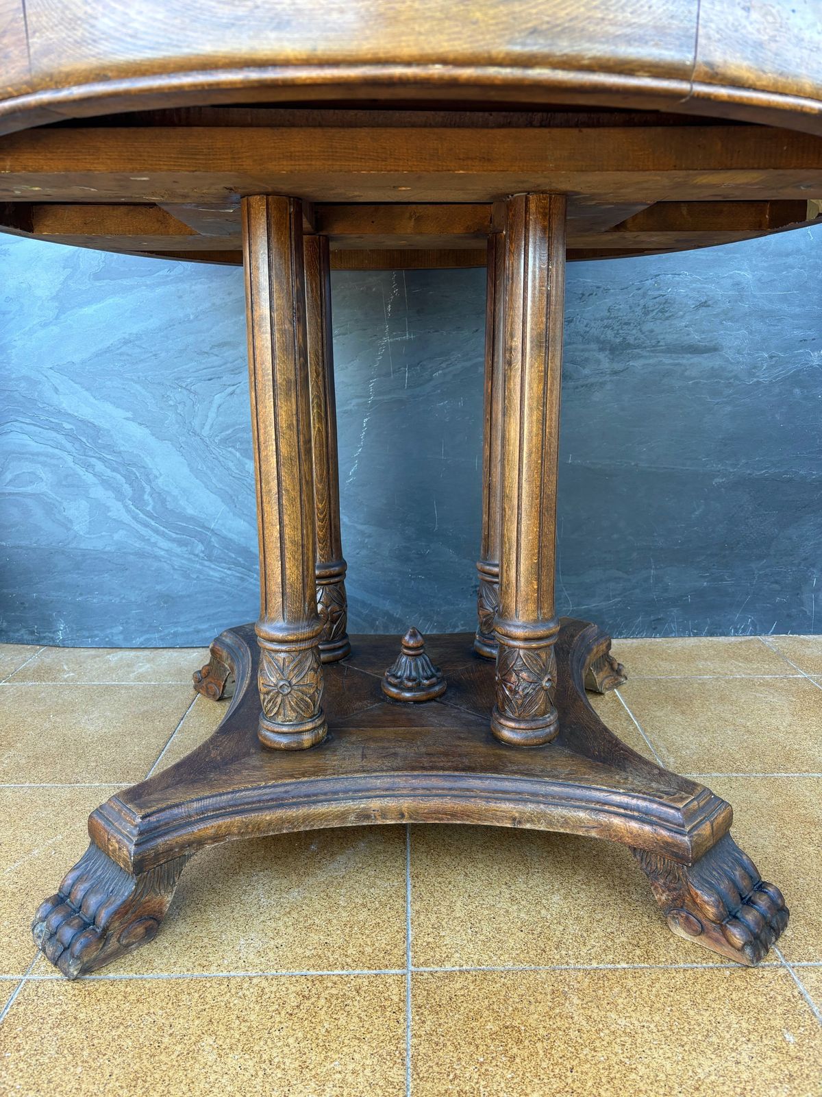 photo furniture Spanishneoclassical Revival Round Hardwood Table, Early 20th Century