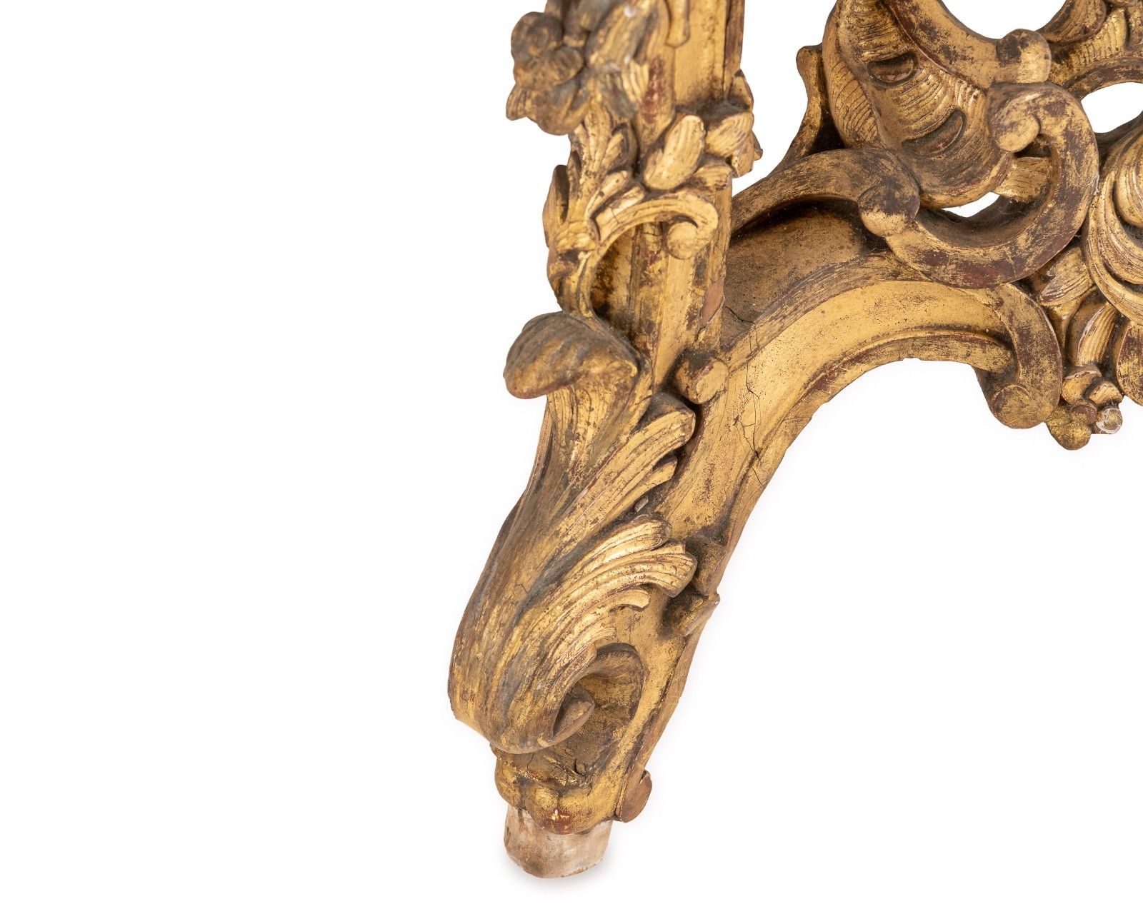 photo for sale C19th Rococo Revival Giltwood Console Table With Breccia Marble Top, C.1840 1860