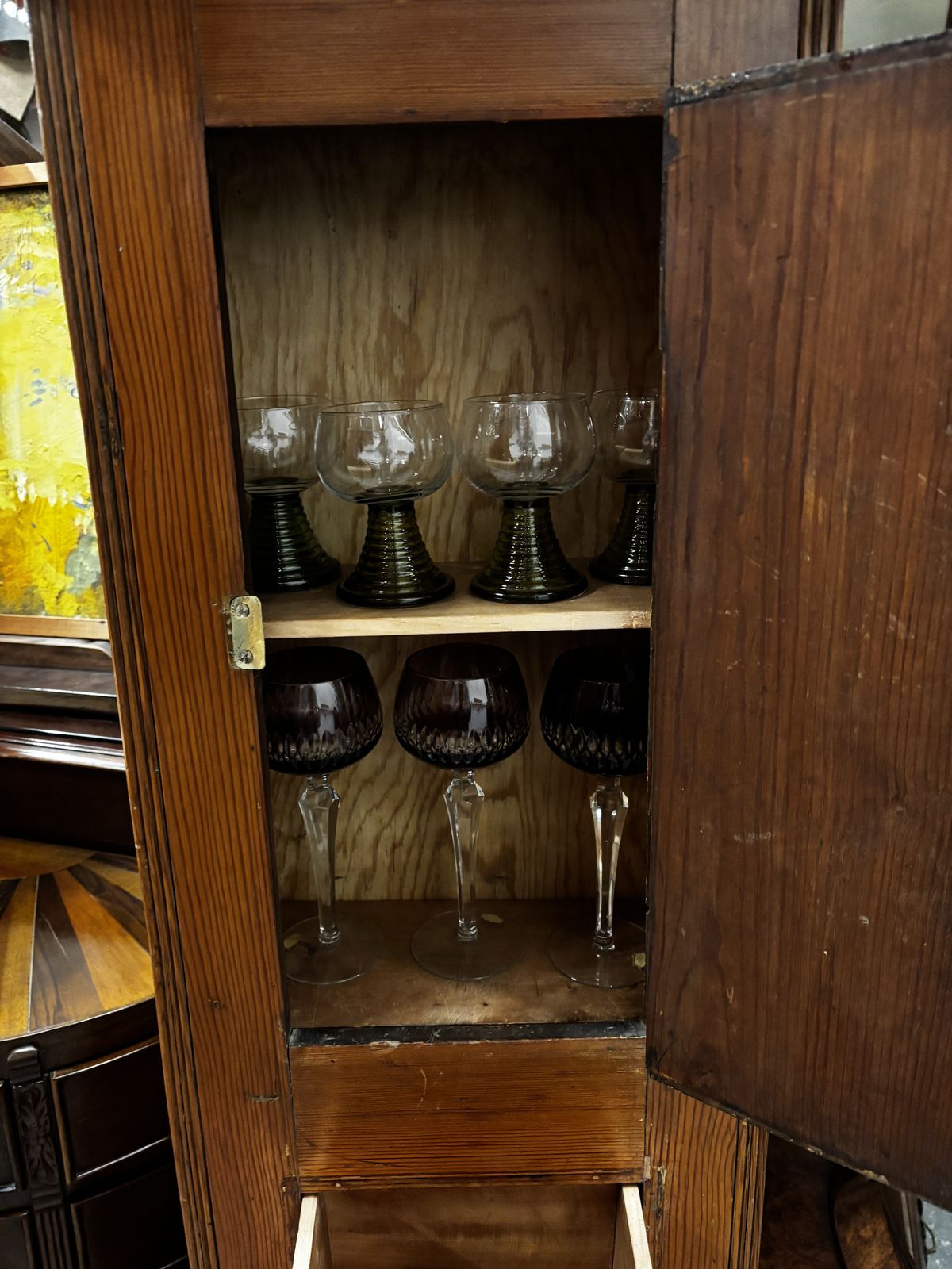 photo vintage Georgian Pine Grandfather Clock Drinks Cabinet. A Useable Clock Too.