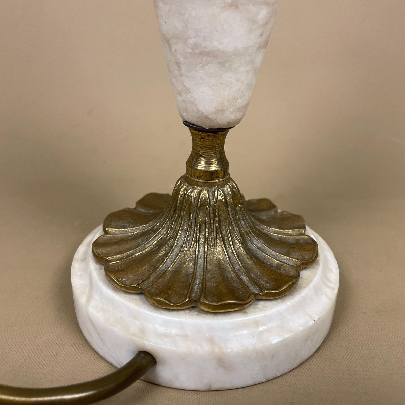 Marble Table Lamp Base Cream Brass Floral Foot Vintage Lighting Classic Traditional Bedside Lamp Italian Antique Style Light photo buy