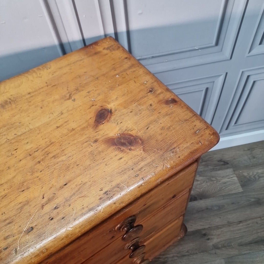 Antique Chest Of Drawers Victorian Solid Pine Rustic Farmhouse Vintage photo 350.0