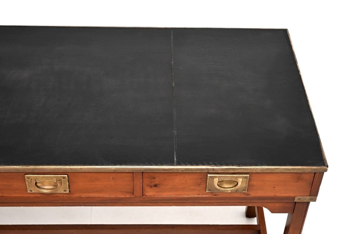 Antique Military Campaign Style Desk In Yew Wood photo buy