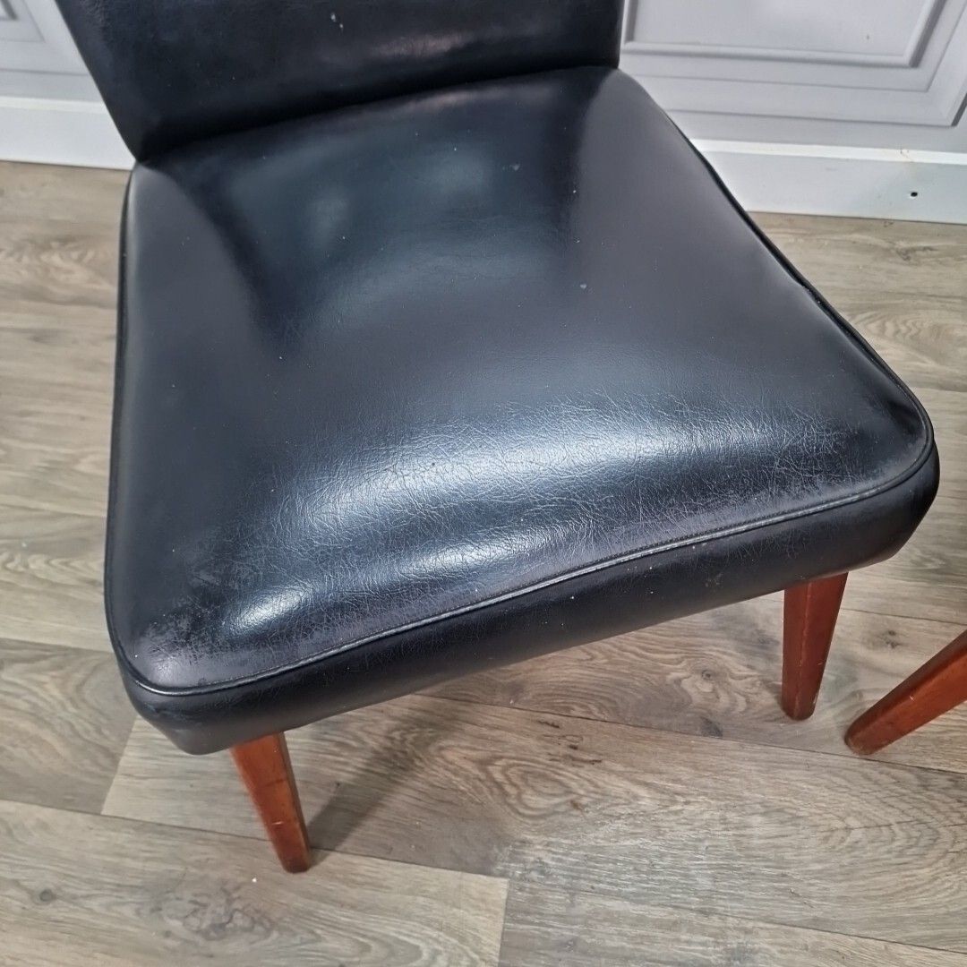 Mid Century Vinyl Chairs  Lounge Cocktail Retro Scandi Mcm Danish Pair  Vintage photo vinterior