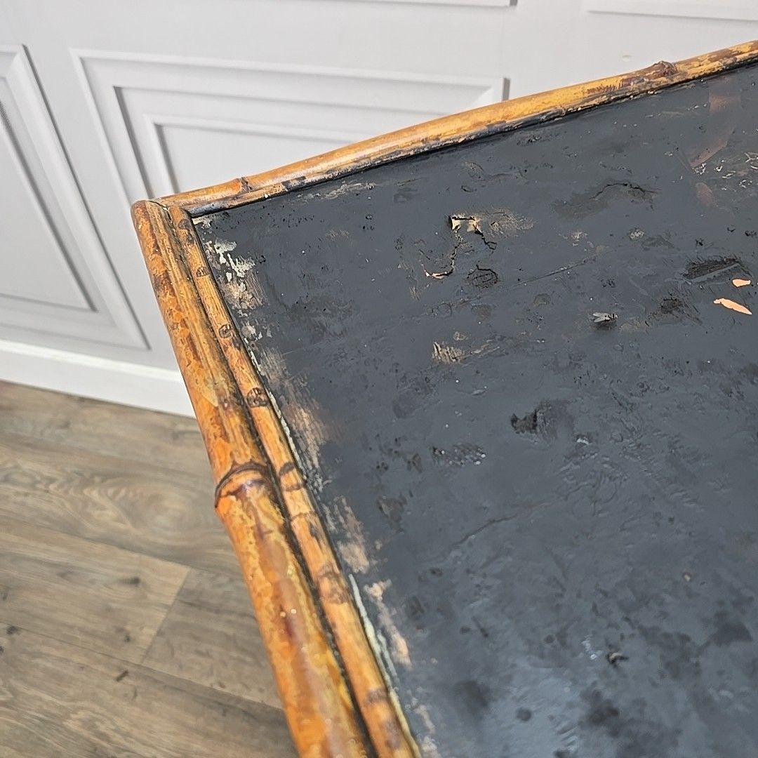 Antique Tiger Bamboo Table Occasional Aesthetic Japanned Victorian Painted photo 140.0