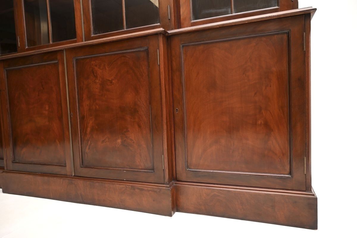 Antique Georgian Style Mahogany Breakfront Bookcase photo 2925.0
