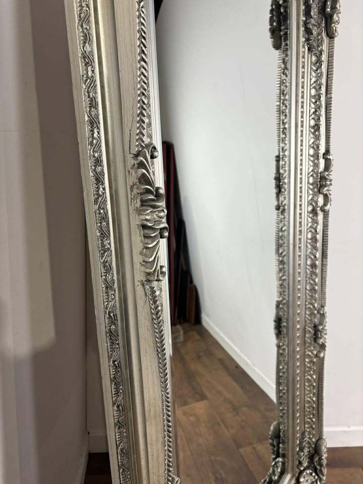 Large Gallery Reproduction Rectangular Bevel Edged Lean Mirror photo furniture