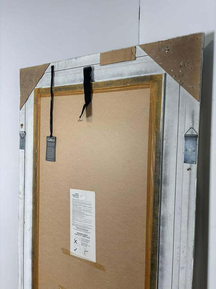Large Gallery Reproduction Rectangular Bevel Edged Lean Mirror photo for sale
