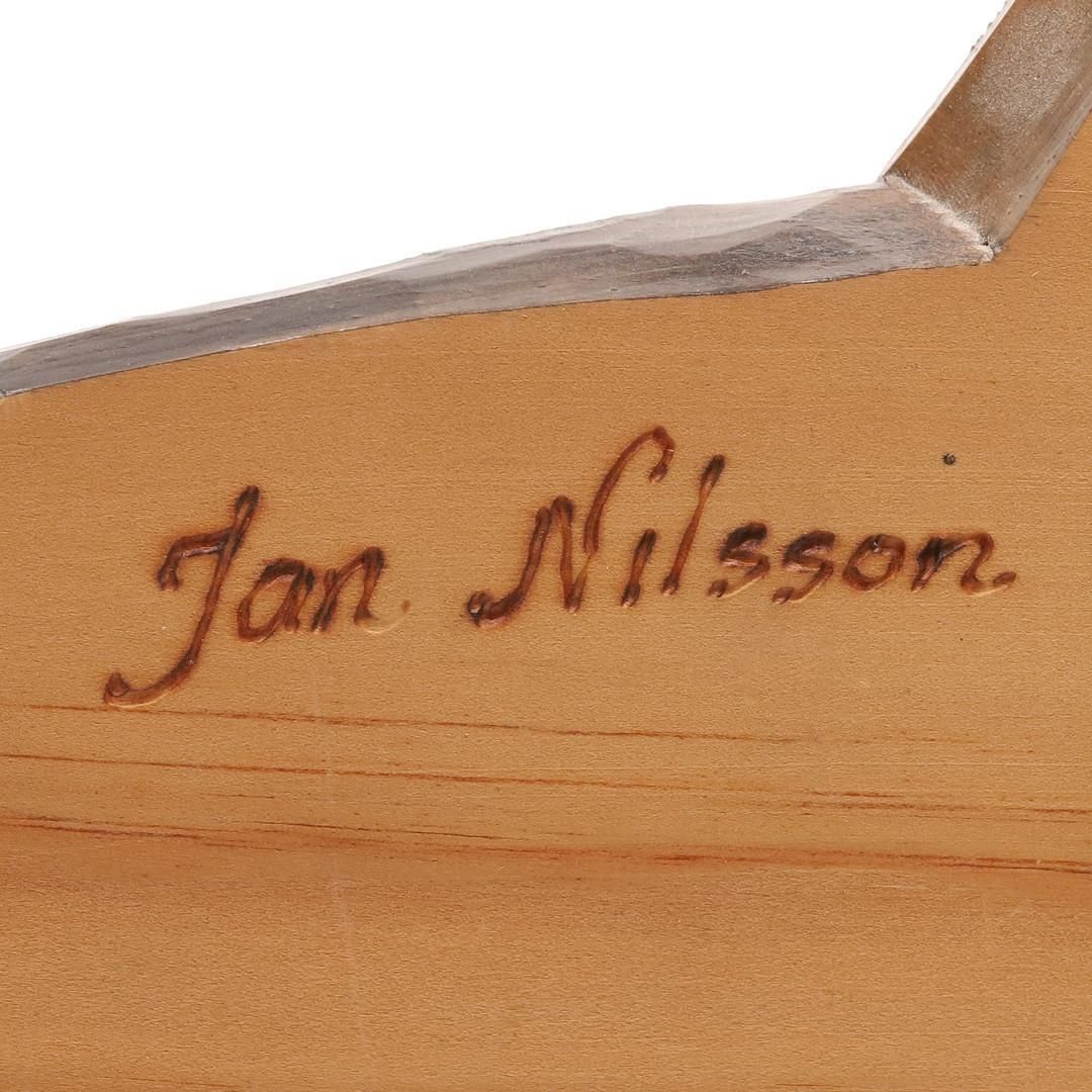 photo furniture Elegant Fish Hand Carved Wooden Cod Wall Sculpture Jan Nilsson, Scandinavian Art