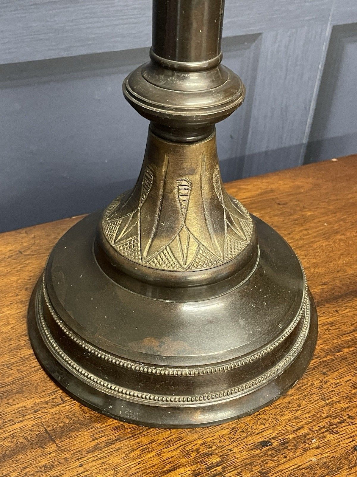 Vintage Large Gothic Style Church Candle Pricket Candlestick Bronze Finish photo Home Decor