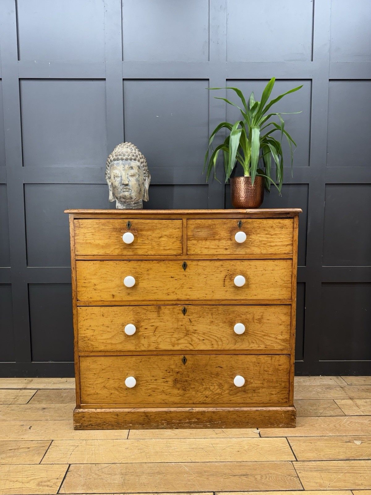 Antique Pine Chest Of Drawers Victorian Country House Storage