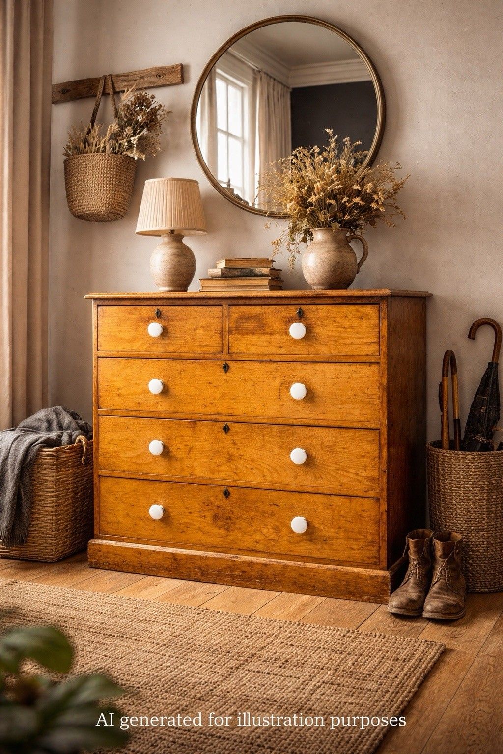 Antique Pine Chest Of Drawers Victorian Country House Storage photo Furniture
