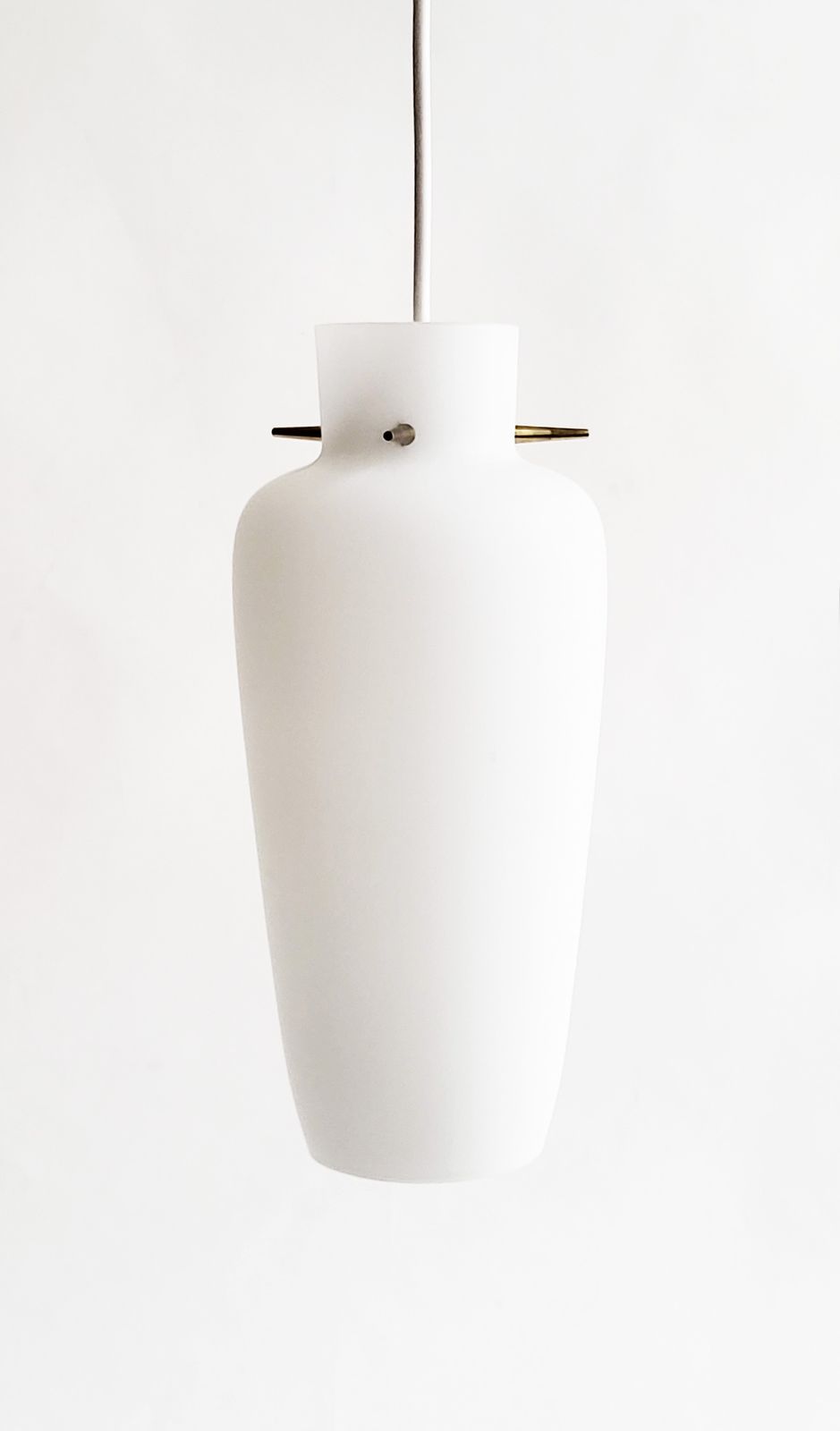 Mid Century Italian Glass & Brass Pendant, 1950s photo furniture