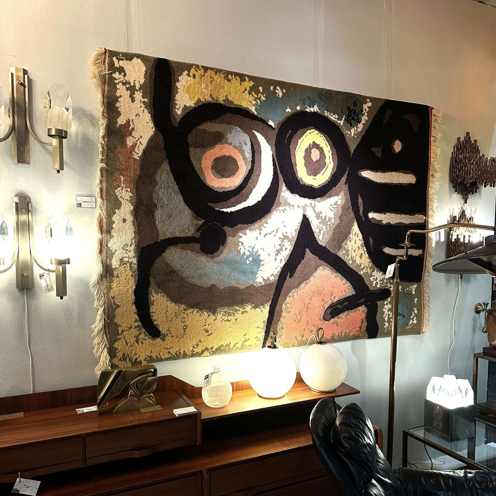 Large Rug After 'Bird Woman' By Joan Miró, Hand Knotted In Wool photo furniture