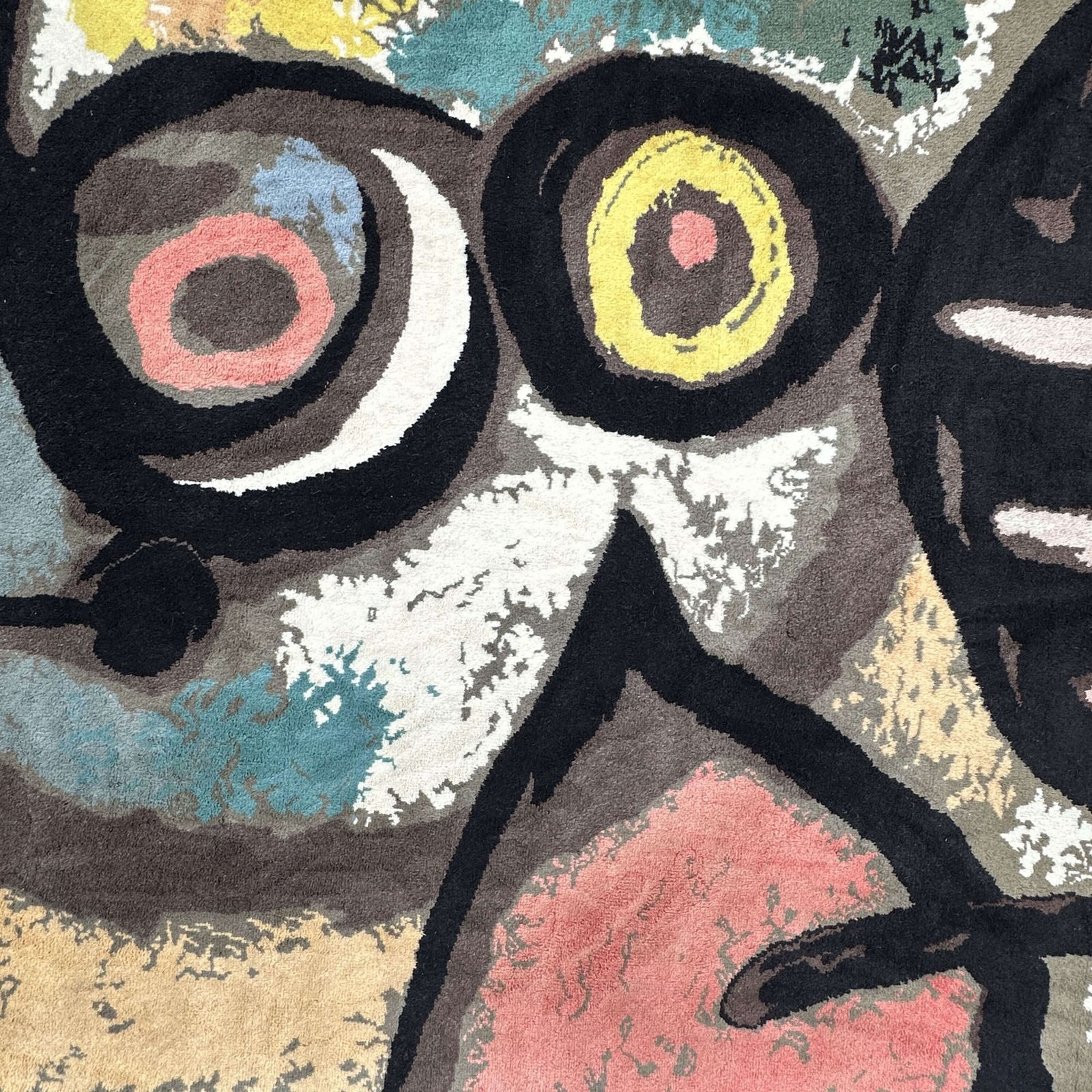 Large Rug After 'Bird Woman' By Joan Miró, Hand Knotted In Wool photo for sale