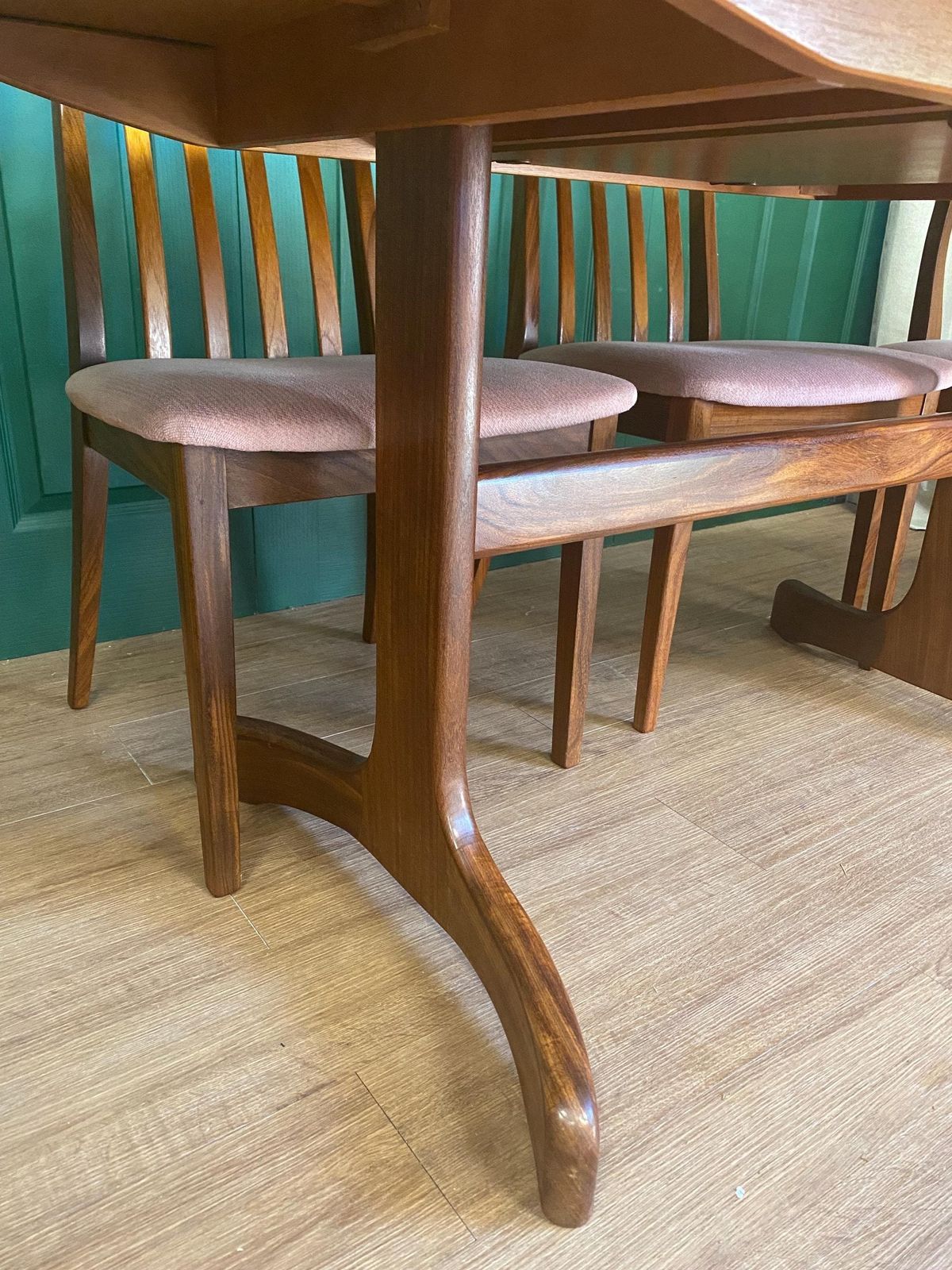 Mid Century Vintage 1960s G Plan Fresco V Wilkins Teak Oval Extending Dining Table And Six Chairs, Two Carvers photo buy