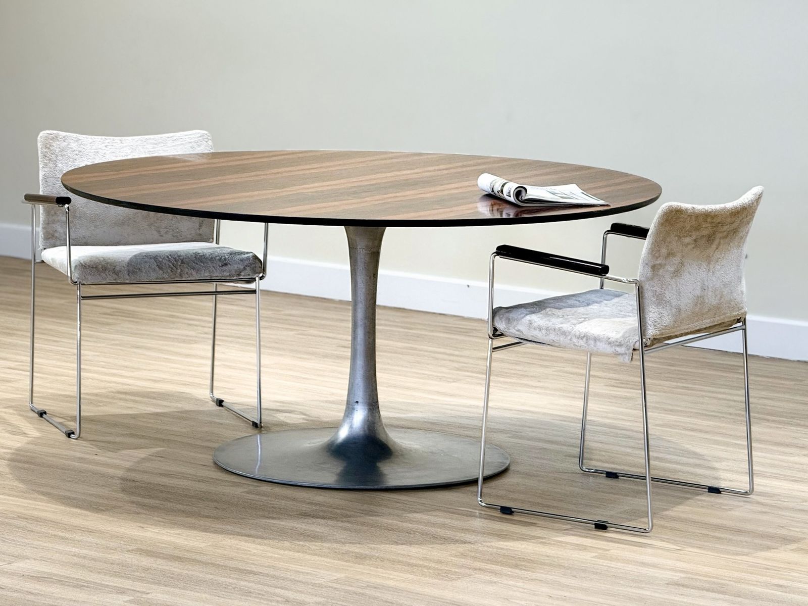 Mid Century Arkana Round Dining Table In Brazilian Rosewood photo furniture