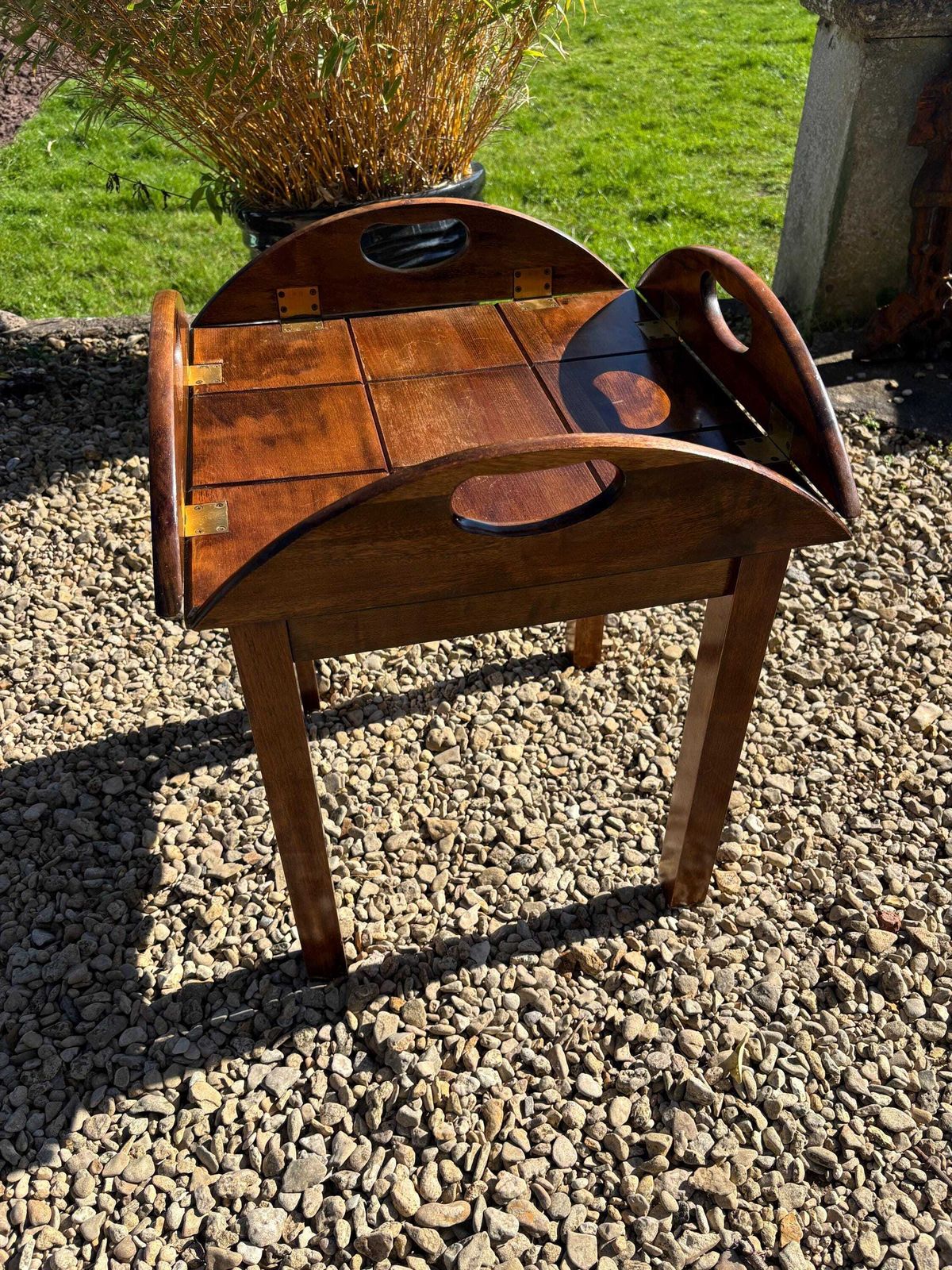 Good Quality Mahogany Butler's Table/ Tray / Brass Hinges Detachable Tray photo furniture