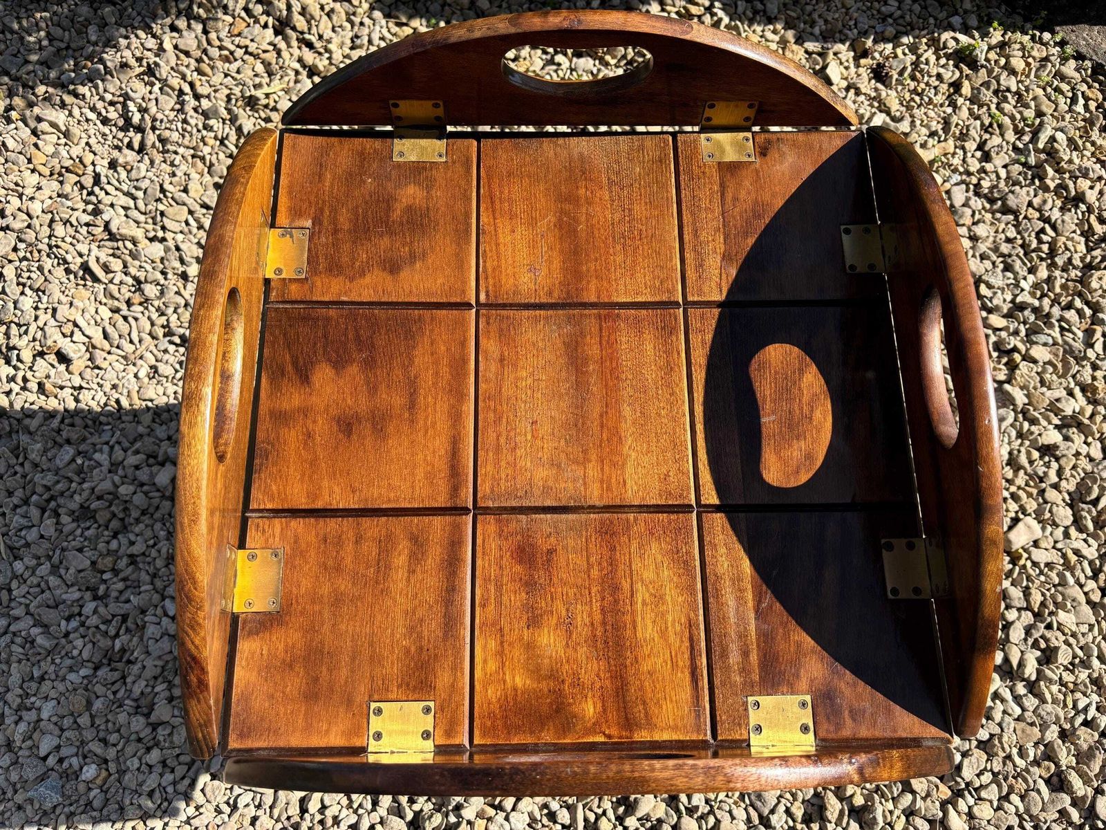 Good Quality Mahogany Butler's Table/ Tray / Brass Hinges Detachable Tray photo for sale