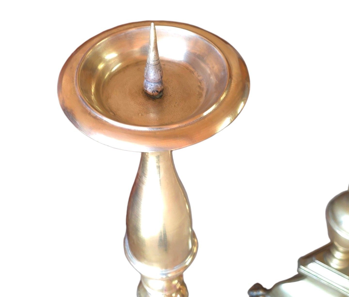 photo buy ​Pair Huge 42" Antique Brass Floor Candlesticks Tall Church Altar Pricket Stands